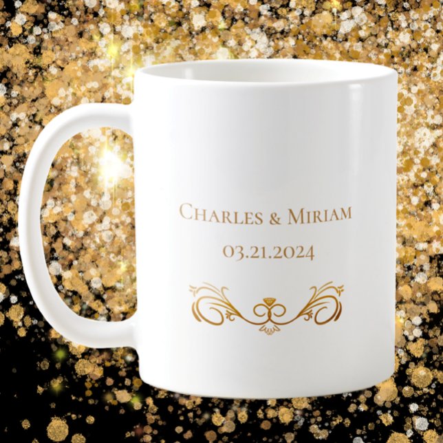 Personlig 50:e Golden-årsjubiléet - favoriter Kaffemugg (Personalize this golden 50th wedding anniversary keepsake gift or anniversary party favor.
)