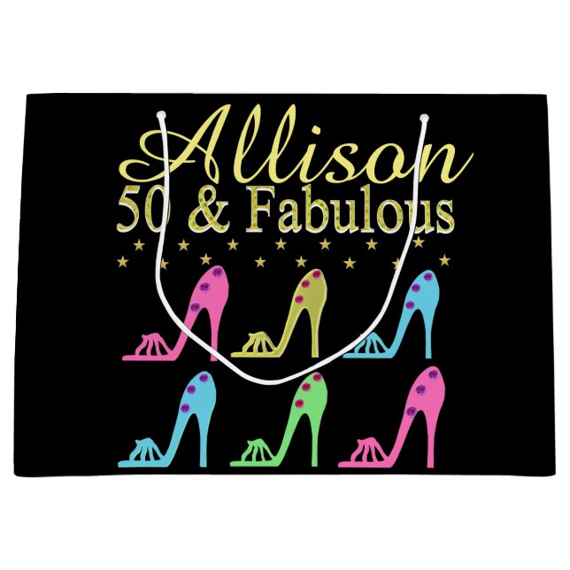 PERSONLIG 50 & FABULOUS SHOE QUEEN GIFT BAG (Framsidan)
