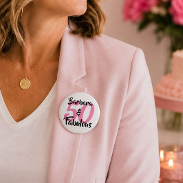 Personlig 50 & Fantastisk Födelsedagsbutton Nål