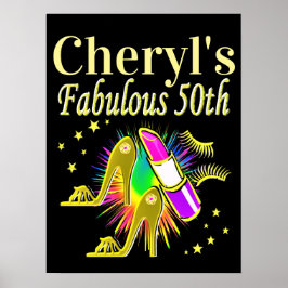 PERSONLIG 50 OCH FABULÖS DIVA POSTER
