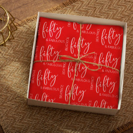 Personlig 50 och Fabulous Birthday Red