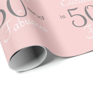 Personlig 50 och Fabulous Rosa 50:e födelsedagen Presentpapper