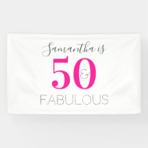 Personlig 50 och Fabulous Shock rosa Birthday