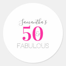 Personlig 50 och fantastisk het rosa födelsedag