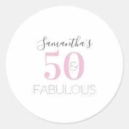 Personlig 50 och fantastisk Modern Rosa Födelsedag Runt Klistermärke