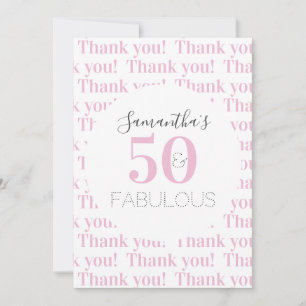 Personlig 50 och fantastisk modern Rosa Tack Kort