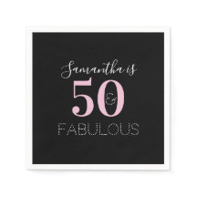 Personlig 50 och fantastisk svart Rosa födelsedag