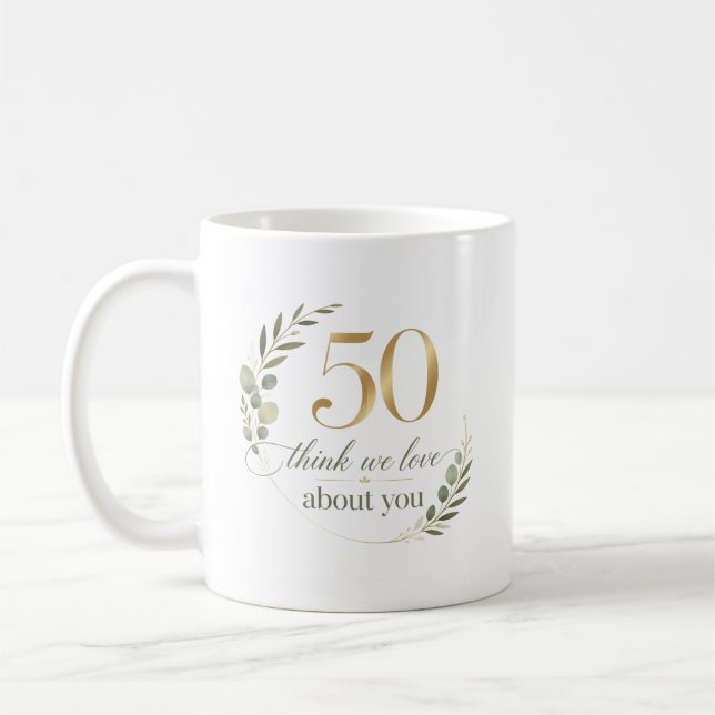 Personlig 50 saker vi älskar med mamma kaffemugg (Vänster)