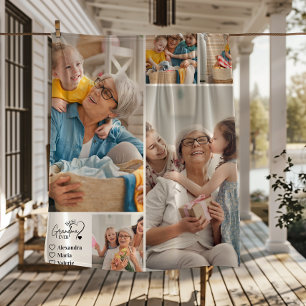 Personlig 5 Foto Bästa Mormor Någonsin Minimalisti Fleecefilt