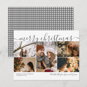 Personlig 5-fotokort för God jul Helgdag Vykort