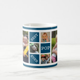 Personlig 5 Photo Collage Best Pop någonsin Blue Kaffemugg