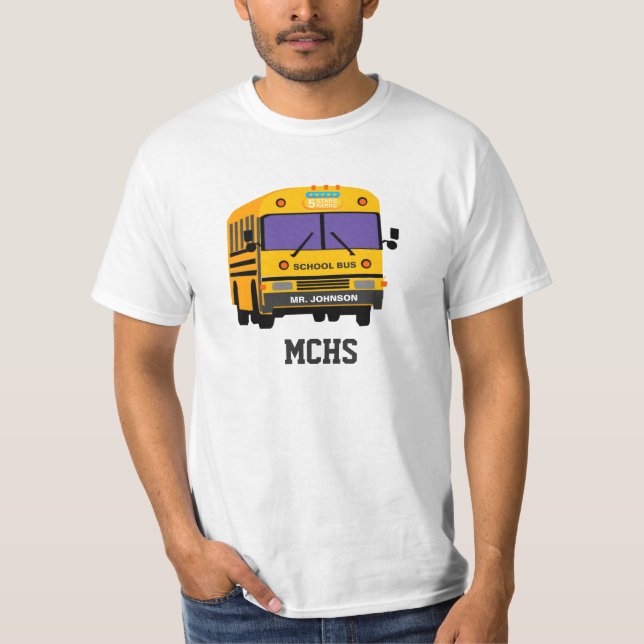 Personlig 5-stjärnig Buss-drivrutin T Shirt (Framsida)
