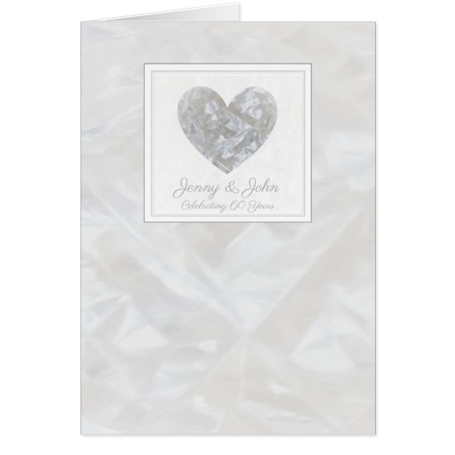 personlig 60:e Diamond Bröllop-årskort Hälsningskort (Framsidan)