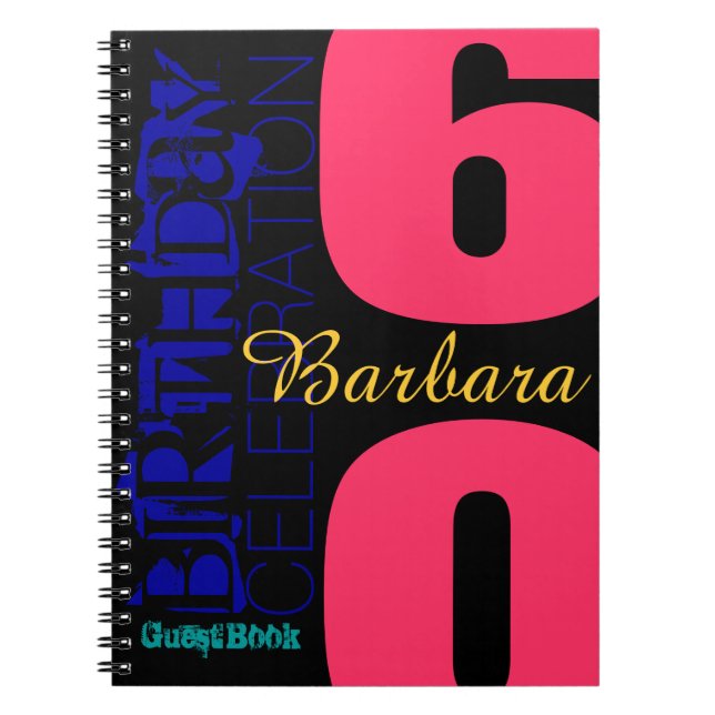 Personlig 60:e födelsedag (POP Guest Bok) Anteckningsbok Med Spiral (Framsidan)