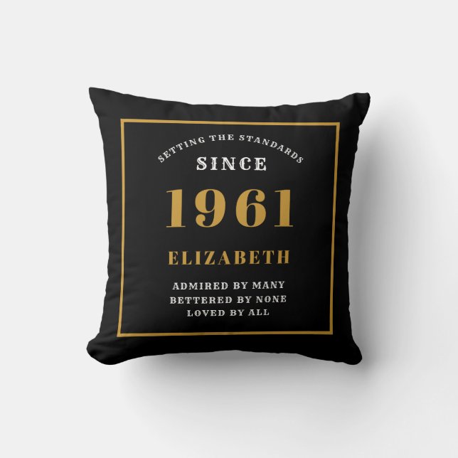 Personlig 60:e födelsedagen 1961 Elegant Chic svar Kudde (Framsida)