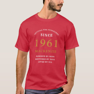 Personlig 60:e födelsedagen 1961 Guld Red Pappa T Shirt