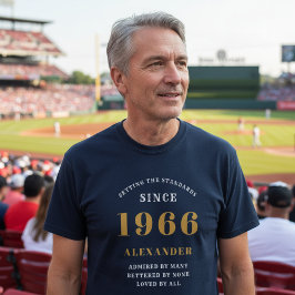 Personlig 60:e födelsedagen 1966 Namn Blue Guld T Shirt