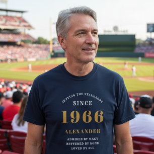 Personlig 60:e födelsedagen 1966 Namn Blue Guld T Shirt