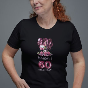 Personlig 60:e födelsedagen: Vin & ballonger T Shirt