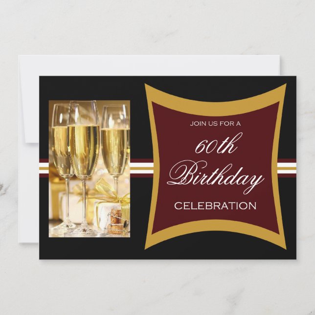 Personlig 60:e Födelsedagsfest inbjudan (Framsida)