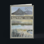 Personlig 60:e födelsedagskort för bergssjener kort<br><div class="desc">60:e födelsedagshälsningskort för bergscen. Helt anpassade Namn och ålder. Ge en personlig beröring på denna milstolpe-födelsedag!</div>