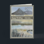 Personlig 60:e födelsedagskort för bergssjener kort<br><div class="desc">60:e födelsedagshälsningskort för bergscen. Helt anpassade Namn och ålder. Ge en personlig beröring på denna milstolpe-födelsedag!</div>