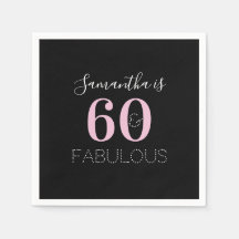 Personlig 60 och fantastisk svart Rosa födelsedag