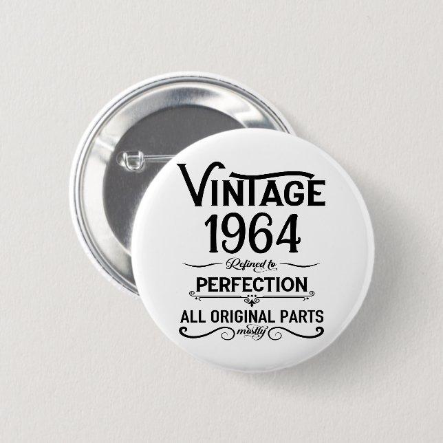 Personlig 60 vintagars 60-årsgåvor knapp (Framsida & baksida)