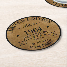 Personlig 60 vintagars 60-årsgåvor underlägg papper rund