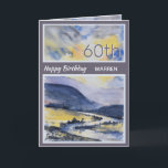 Personlig 60th Mountain Scenia Birthday Card Kort<br><div class="desc">60:e födelsedagshälsningskort. Fullständigt anpassade Namn och ålder.  Alla kärlek den här personliga beröringen!</div>