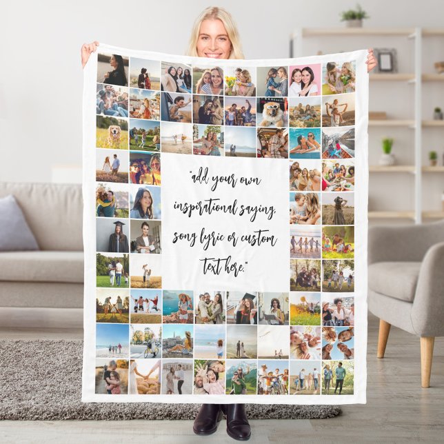 Personlig 64 Anpassningsbar för fotokollage Fleecefilt (Skapare uppladdad)