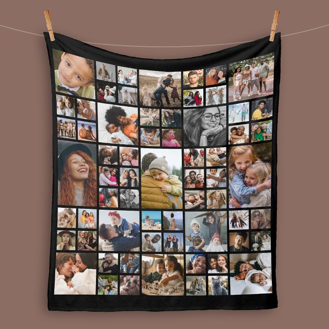 Personlig 65 Blanket för fotokollage Fleece Blanke (Skapare uppladdad)