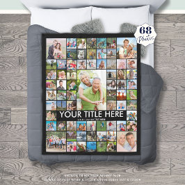 Personlig 68 Fotokollage Anpassningsbar Färg Fleecefilt