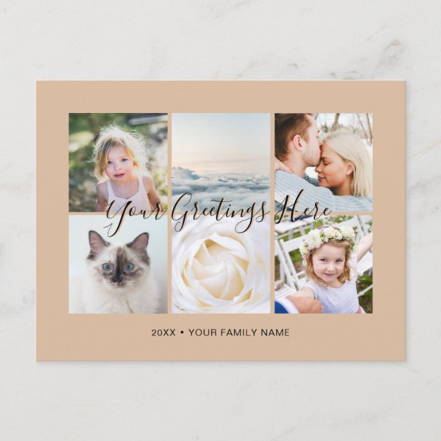 Personlig 6 bilder Universella hälsningar Vykort (Framsida)