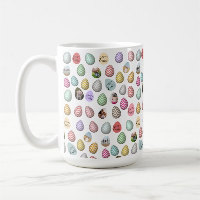 Personlig 6 Foto Påskägg Mönster Kaffemugg (Vänster)