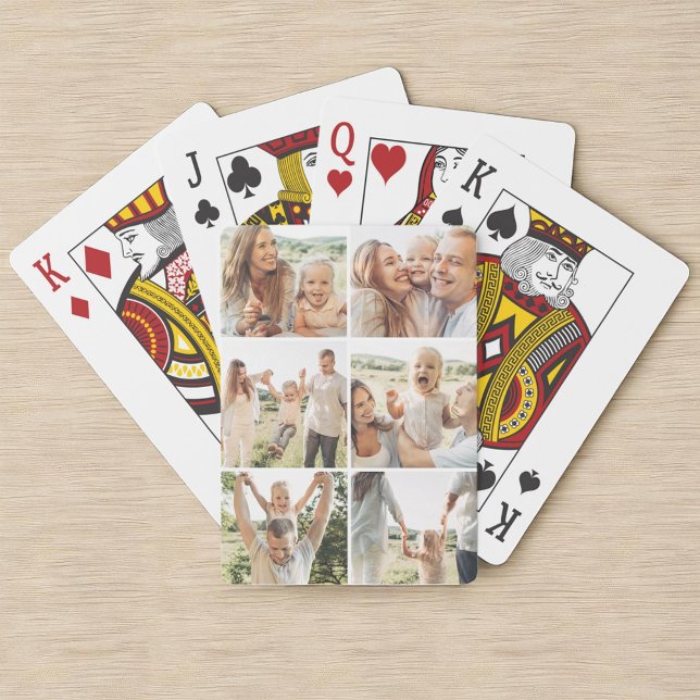 Personlig 6-fotocollage Vertikal Poker Casinokort (Skapare uppladdad)