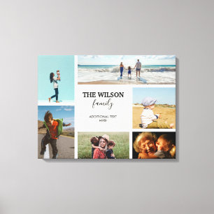Personlig 6 Fotofamiljeminneskollage Canvastryck