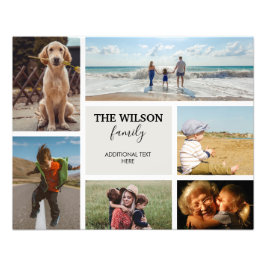 Personlig 6 Fotofamiljeminneskollage Fototryck