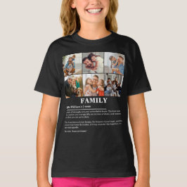 Personlig 6 Fotokollage-familjdefinition T Shirt