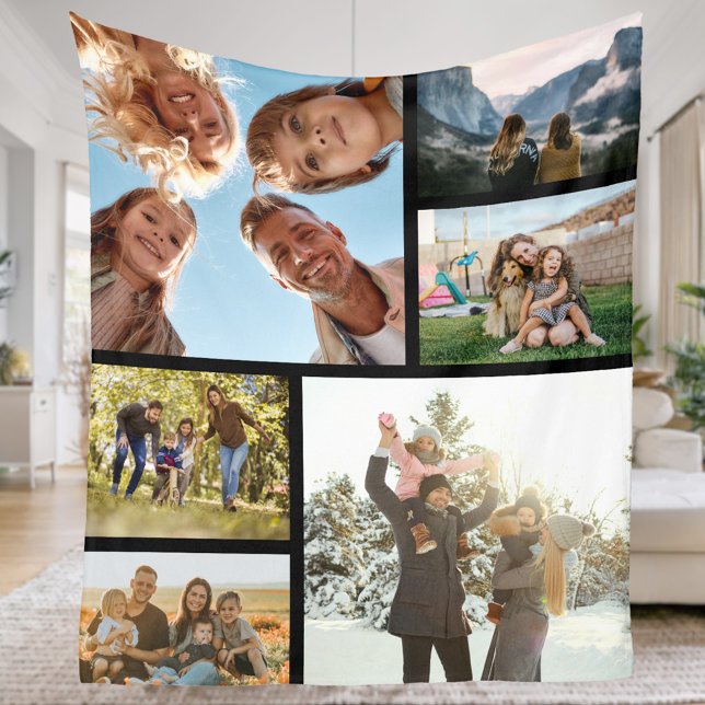 Personlig 6 Fotokollage Fleecefilt (Skapare uppladdad)