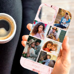 Personlig 6 Fotokollage på Rosa Marble<br><div class="desc">Modern fotokollage iphone case som du kan anpassa med 6 av dina favoritfoton och ditt namn. Mallen är ett inställt redo för att du ska kunna lägga till dina foton och arbeta överst i grund på rader. Designen har en snyggt rosa marble-bakgrund och ditt namn skrivs i handskript för elegant....</div>