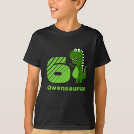 Personlig 6e Birthday Dinosaur T Shirt