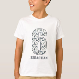 Personlig 6e Birthday Shark Shirt T