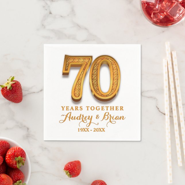 Personlig 70-årsjubileum pappersservett (Insitu)