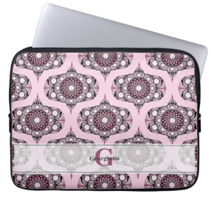 Personlig 70: Dusky Ro Cherry Blommar Mandala Laptop Fodral