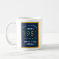 Personlig 70:e födelsedagen 1951 Eleganten Blå Gul
