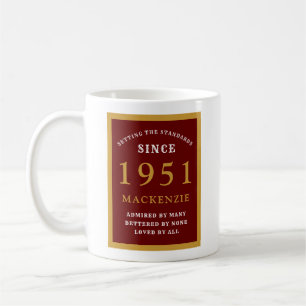Personlig 70:e födelsedagen 1951 Eleganten Röda Gu Kaffemugg