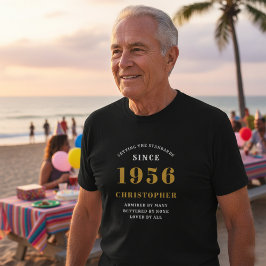 Personlig 70:e födelsedagen 1956 Namn Black Guld T Shirt