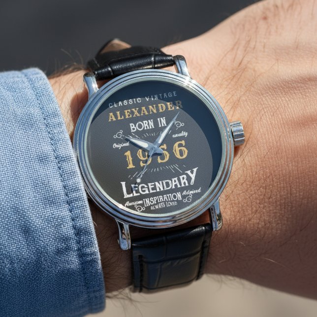 Personlig 70:e födelsedagen eller Pension född 195 Armbandsur (70th birthday watch on a mans wrist.)