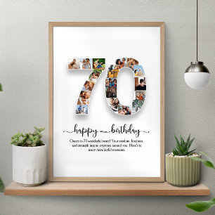 Personlig 70:e födelsedagsfotokollage Poster